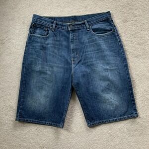 Levi's 569 Denim Shorts Strauss Blue Denim Loose Straight Fit Size 36 (Fits‎ 38)